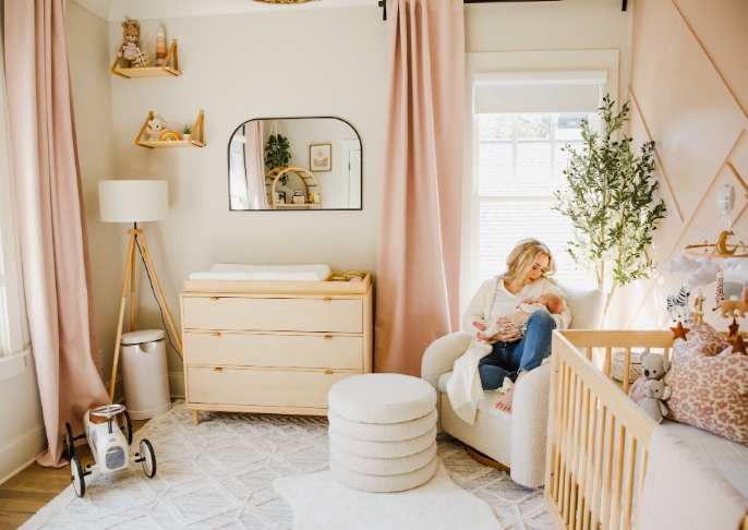 peach themed nursery