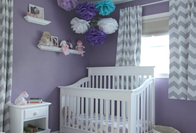 purple and teal nursery