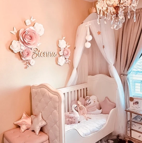 pink and white nursery