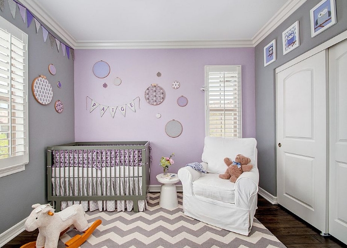 purple and grey nursery