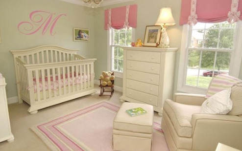 green and pink nursery