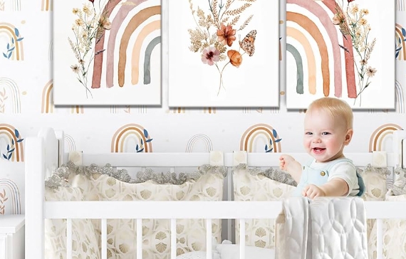 rainbow boho nursery