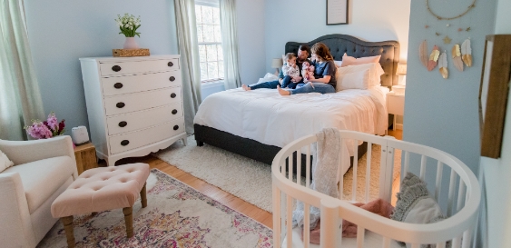 nursery nook in master bedroom