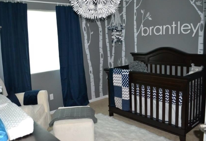 grey and blue nursery