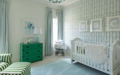 blue and green nursery