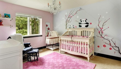 pink and blue nursery