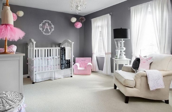 pink and gray nursery