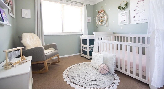 sage green and grey nursery