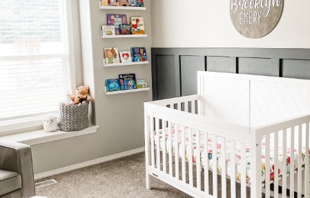 gray and white nursery