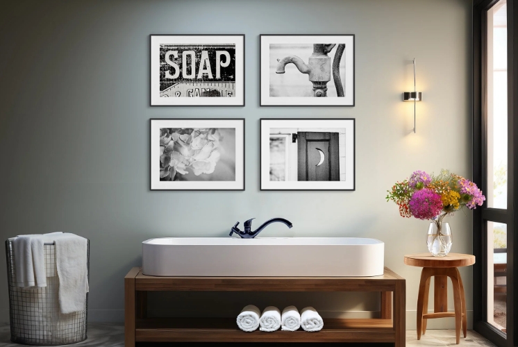 contemporary bathroom wall art