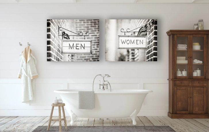 bathroom wall canvas