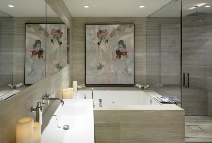 luxury bathroom art