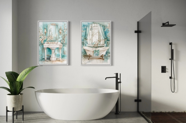 minted bathroom art