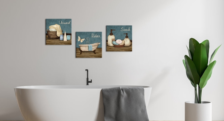 relaxing wall art for bathroom