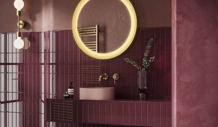 burgundy bathroom wall decor