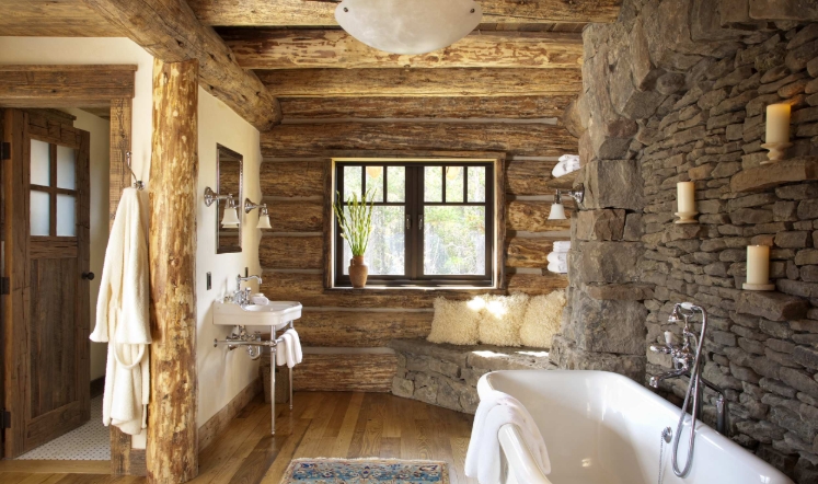 cabin bathroom wall decor