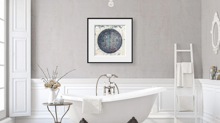 bathroom wall decor blue