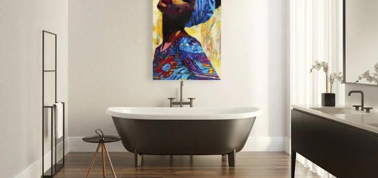 african art for bathroom