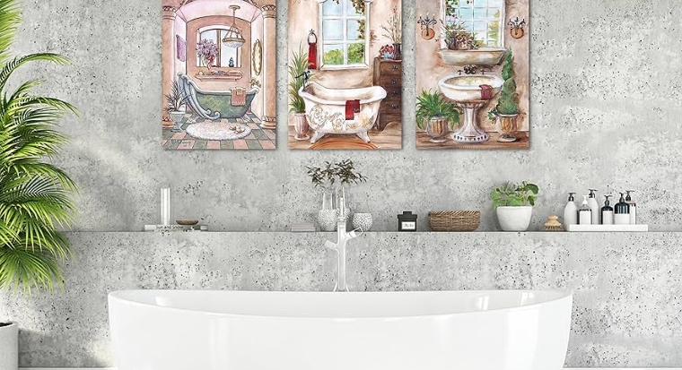 3 piece bathroom wall decor