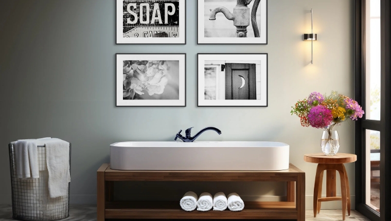 bathroom wall decor black