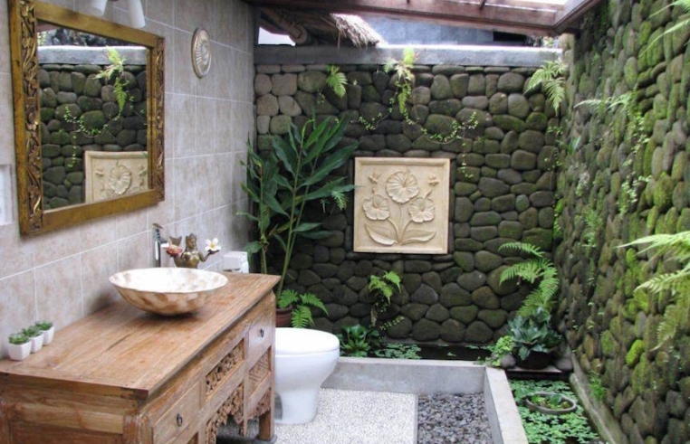 tropical bathroom wall decor