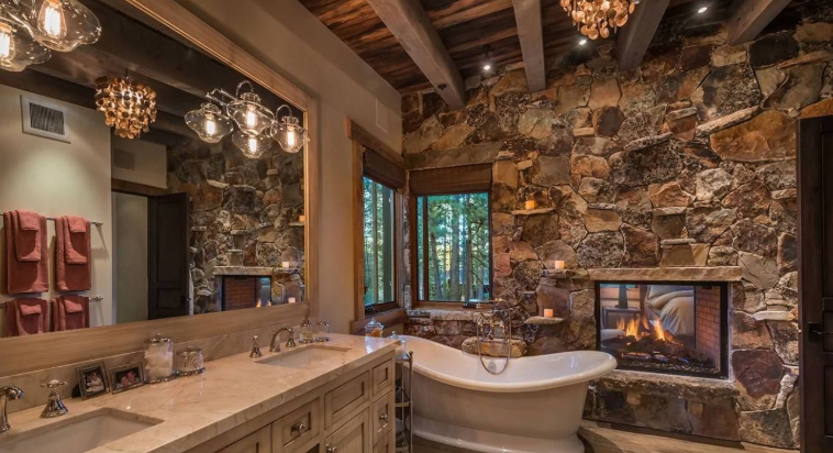 rustic bathroom walls