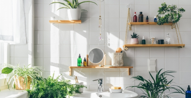 shelf decor bathroom